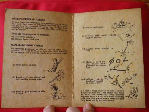 RHODESIAN ENGINEERS AIDE MEMOIRE - "MINE POSITION MARKINGS" 1976   3 PAGES   (5267)