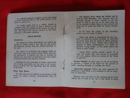 RHODESIA - BSAP HANDBOOK OF INFORMATION FOR FIELD RESERVISTS - 72 PAGES     (5268)