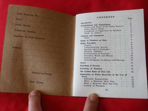 RHODESIA - BSAP HANDBOOK OF INFORMATION FOR FIELD RESERVISTS - 72 PAGES     (5268)