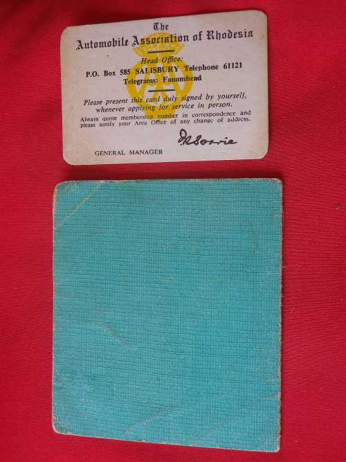 SOUTHERN RHODESIA MILITARY DRIVERS LICENCE.  - NAMED + AA MEMBERSHIP CARD  (2606)