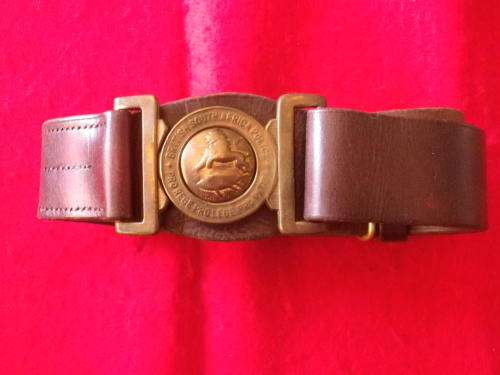 RHODESIA - BSAP LEATHER BELT WITH 1ST PATTERN BUCKLE - POLISHED - MAX LENGTH 102 CM / 40"  (2625)