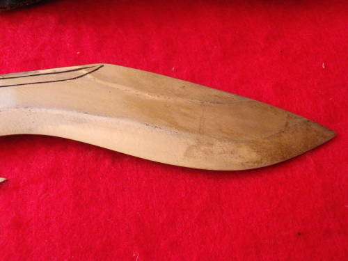 MODERN KUKRI KNIFE + SHEATH WITH ASSOCIATE MINI KNIFE + STILETTO.  BLADE 16 CM TOTAL L 29.8 CM (2628