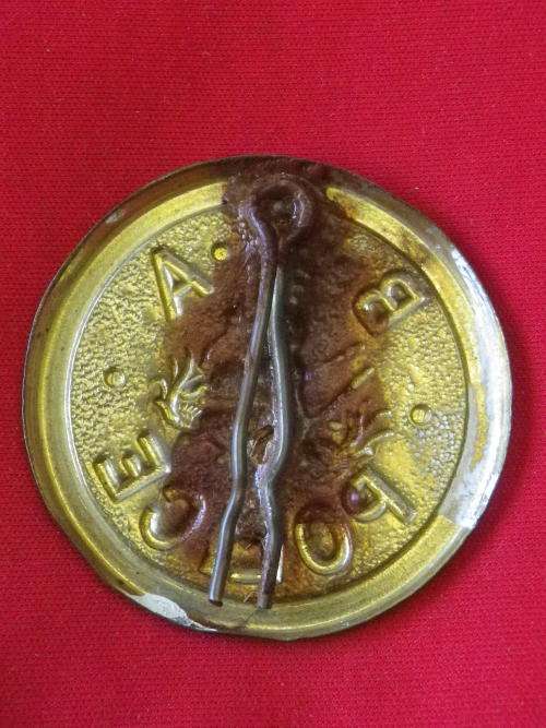 RHODESIA - BSAP BRASS BRIDLE BOSS - LUGS REMOVED AND REPLACED WITH A PIN  (3200)