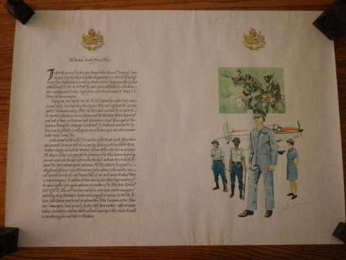 BSAP- "UNIFORMS OF THE RHODESIAN SECURITY FORCES" POSTER 60.5 X 44 - PRINTED MUSKETEER PRESS, SBY.