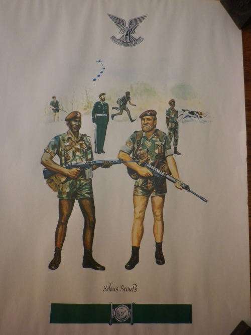 SELOUS SCOUTS - "UNIFORMS OF THE RHODESIAN SECURITY FORCES" POSTER 60.5 X 44 -(5339)