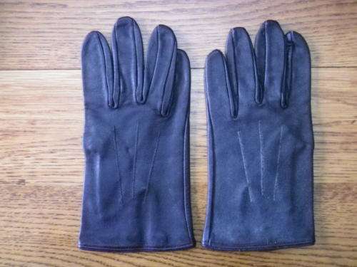 RHODESIAN ARMY ISSUED OFFICERS BLACK LEATHER PARADE GLOVES    (3179)