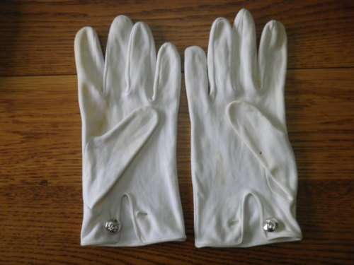 RHODESIAN ARMY ISSUED OR'S GLOVES FOR PARADE DRESS  -MINOR STAINS   (3159)