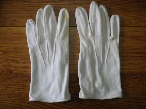 RHODESIAN ARMY ISSUED OR'S GLOVES FOR PARADE DRESS  -MINOR STAINS   (3159)