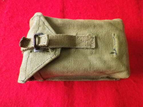 RHODESIAN ARMY - DOUBLE MAG POUCH - MADE WILLIAM SMITH & GOUROCK - INSCRIBED, SEE BELOW   (5346)