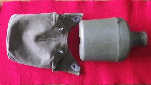 RHODESIAN BUSH WAR SA MADE WATER BOTTLE + POUCH- AS USED BY SOME TROOPERS    (5349)