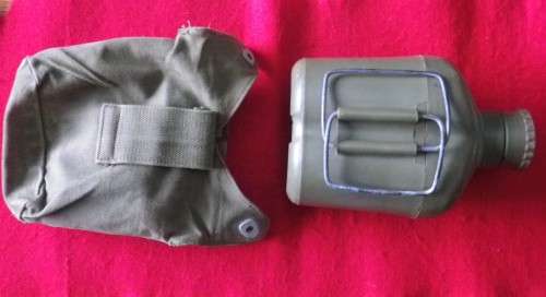 RHODESIAN BUSH WAR SA MADE WATER BOTTLE + POUCH- AS USED BY SOME TROOPERS    (5349)