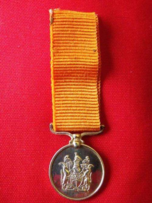 RHODESIA- MEDAL FOR MERITORIOUS SERVICE (MSM) FOR CIVILIANS + RIBBON -  MINIATURE MEDAL - UDI PERIOD