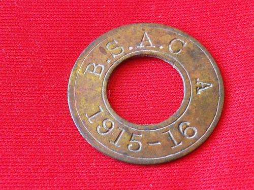 BRITISH SOUTH AFRICA COMPANY. - BSACo -  HUT TAX TOKEN  FOR FEMALE 1915/16 - AREA "A"  - SHEET BRASS