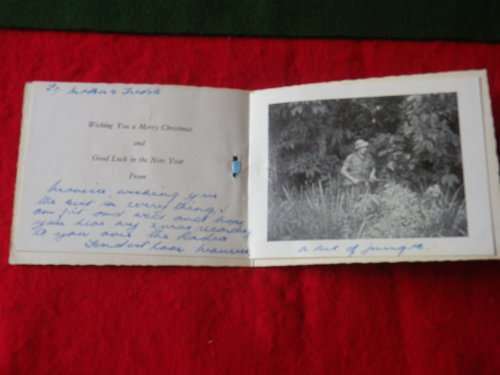 22 SAS BRITISH (RHODESIAN) MALAYA 1951  - SIGNED CHRISTMAS CARD + PHOTO   (111)