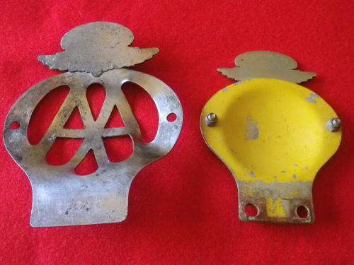 RHODESIAN PAIR AA VEHICLE MASCOTS - MINOR TARNISH - LARGER ONE SLIGHTLY BENT  (169)