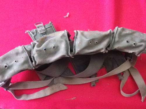RHODESIAN ARMY FEREDAY  CHEST RIG - MODIFIED WITH 4 X DOUBLE MAG POUCHES - UNIQUE - SEE BELOW (5500)