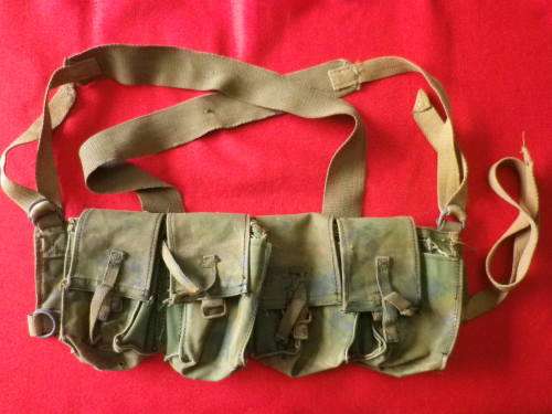 RHODESIAN ARMY FEREDAY  CHEST RIG - MODIFIED WITH 4 X DOUBLE MAG POUCHES - UNIQUE - SEE BELOW (5500)