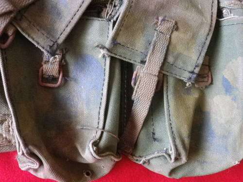 RHODESIAN ARMY FEREDAY  CHEST RIG - MODIFIED WITH 4 X DOUBLE MAG POUCHES - UNIQUE - SEE BELOW (5500)