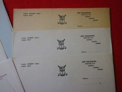 RHODESIAN LOT OF ARMY, JOINT PLANNING, SELOUS SCOUTS, SAS, 2 BDE   LETTERHEADS    (251)