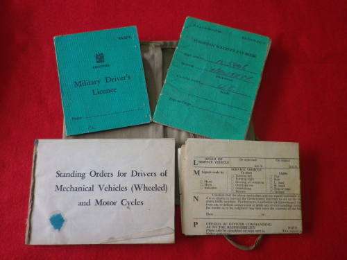 RHODESIAN ARMY- LOT OF DRIVERS EPHEMERA + OWNERS "HOUSEWIFE", INCLUDING PAY BOOK -INSCRIBED  (285)