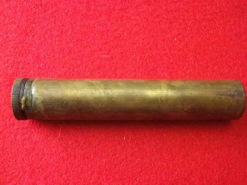 RHODESIA - EARLY BRASS OIL BOTTLE FOR RIFLE CLEANING KIT  CIRCA WW2  HAS MOD STAMP    (3329)