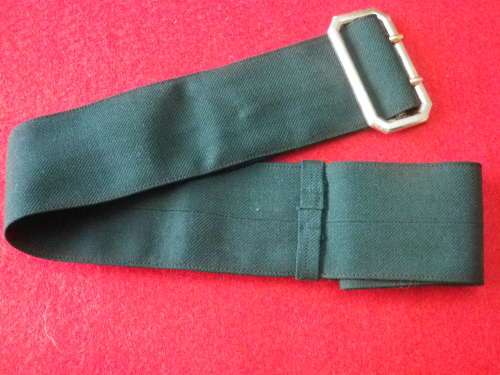 RHODESIAN ARMY -"GREENS" CLOTH BELT + GOLD ANODISED BUCKLE       (3343)