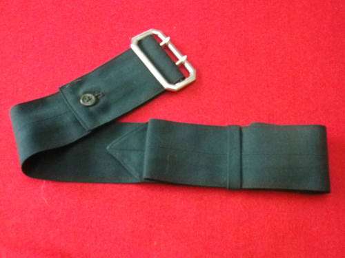 RHODESIAN ARMY -"GREENS" CLOTH BELT + GOLD ANODISED BUCKLE       (3343)