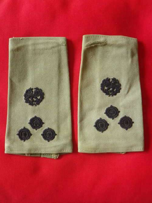 RHODESIAN ARMY - BRIGADIER FACING PAIR COMBAT  EPAULETTE SLIP ONS  - SMALL TEAR ON 1   (3345)