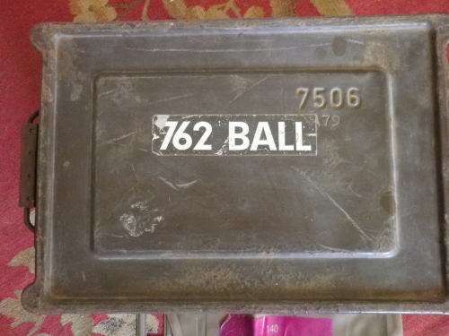 SADF - METAL AMMO BOX + PLASTIC CARRIER FOR 7.62mm BALL - WEIGHT 5.2KG'S   (5716)