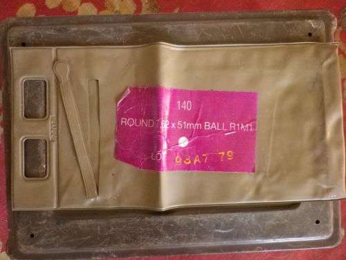 SADF - METAL AMMO BOX + PLASTIC CARRIER FOR 7.62mm BALL - WEIGHT 5.2KG'S   (5716)