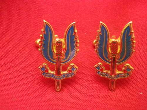 RHODESIAN SAS C SQUADRON  - PAIR GILT + ENAMEL CUFFLINKS, CIRCA EARLY 2000's      (1017)