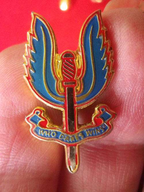 RHODESIAN SAS C SQUADRON  - PAIR GILT + ENAMEL CUFFLINKS, CIRCA EARLY 2000's      (1017)