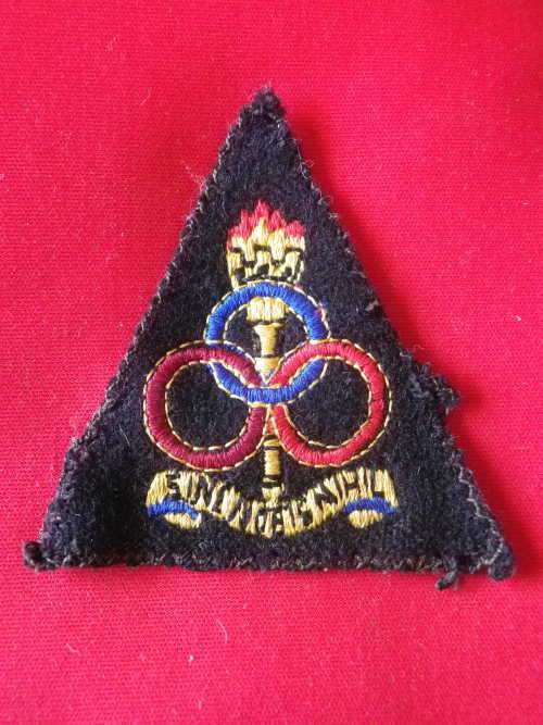 SADF - ORDNANCE SERVICES SCHOOL -  CLOTH BADGE - DINNES 1874    (5949)