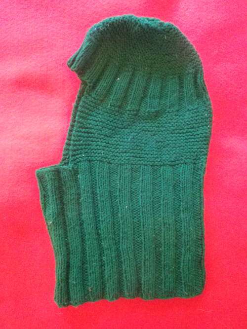 RHODESIAN BUSH WAR HOME KNITTED OLIVE GREEN BALACLAVA FOR TROOPIES COMFORT    (5990)