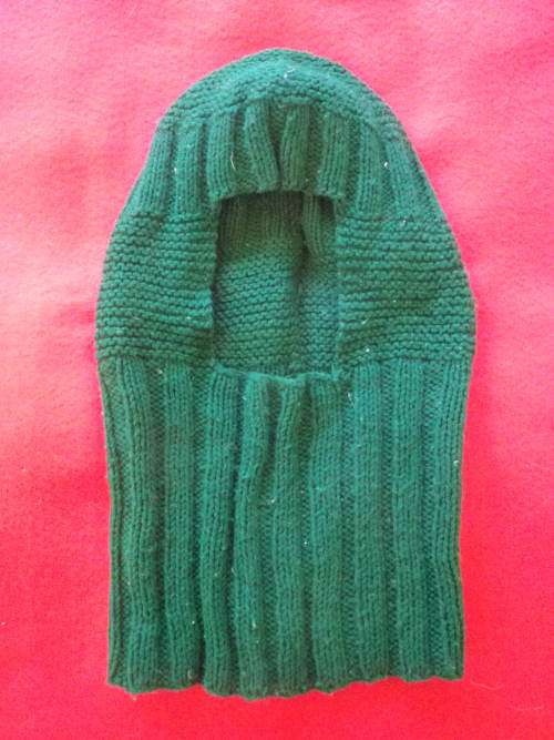 RHODESIAN BUSH WAR HOME KNITTED OLIVE GREEN BALACLAVA FOR TROOPIES COMFORT    (5990)