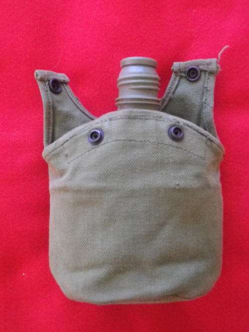 RHODESIAN ARMY - WATER BOTTLE (NO LID) + FIREBUCKET + POUCH (INSCRIBED MADE WSG)   (5992)