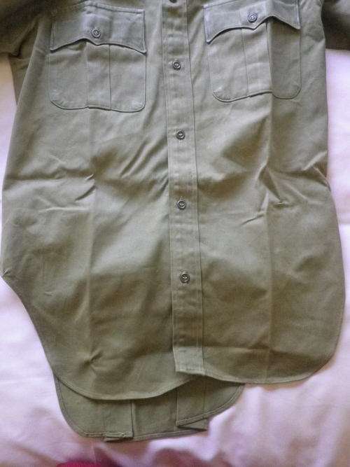 RHODESIAN ARMY - OLIVE GREEN / DRILL SHORT SLEEVE SHIRT - MADE PARAMOUNT SIZE 15/38" - SEE BELOW (30