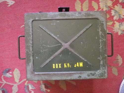 SOUTH AFRICA METAL AMMO BOX - FN 7.62mm BALL ROUNDS - 1962 - 31.5 cmX29.5cmX18cm WEIGHT 7.15 Kgs