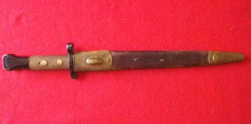 BRITISH- LEE METFORD P1888 MK 2 RIFLE BAYONET + SCABBARD - MADE WILKINSON SEE BELOW (6070)
