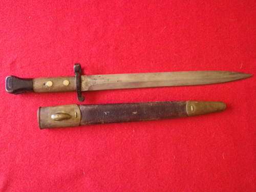 BRITISH- LEE METFORD P1888 MK 2 RIFLE BAYONET + SCABBARD - MADE WILKINSON SEE BELOW (6070)