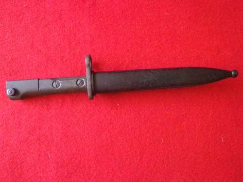 SA SI UZI BAYONET + METAL SCABBARD - UNCOMMON - AS USED IN RHODESIAN BUSH WAR  (6074)