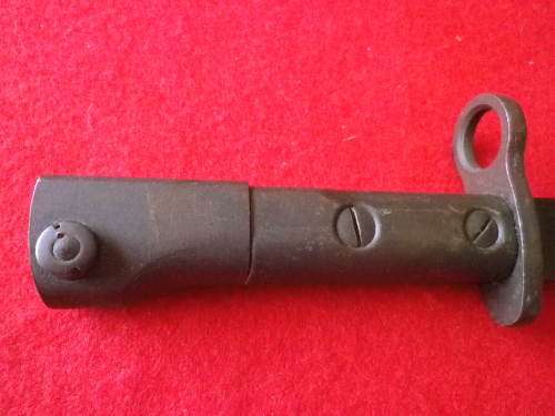 SA SI UZI BAYONET + METAL SCABBARD - UNCOMMON - AS USED IN RHODESIAN BUSH WAR  (6074)