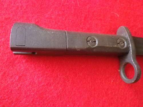 SA SI UZI BAYONET + METAL SCABBARD - UNCOMMON - AS USED IN RHODESIAN BUSH WAR  (6074)