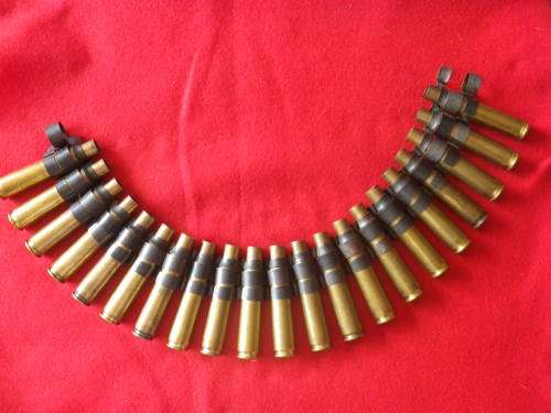 SA BORDER WAR - 20 ROUND 12.7mm CASES IN LINK BELT - SEE PICS FOR MARKINGS   (4104)