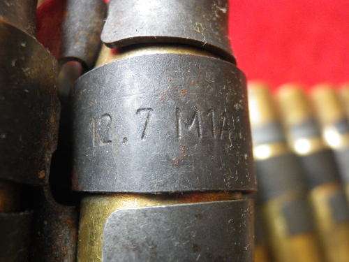 SA BORDER WAR - 20 ROUND 12.7mm CASES IN LINK BELT - SEE PICS FOR MARKINGS   (4104)