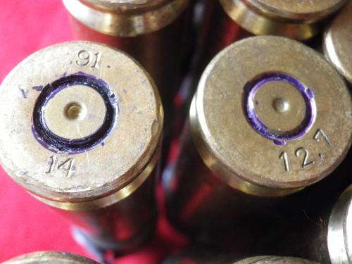 SA BORDER WAR - 20 ROUND 12.7mm CASES IN LINK BELT - SEE PICS FOR MARKINGS   (4104)