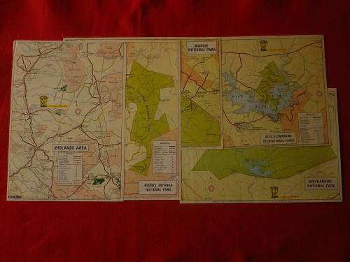 RHODESIA - LOT 5 X DOUBLE SIDED AREA MAPS BY "RHODESIA IS SUPER / SHELL"     (6147)
