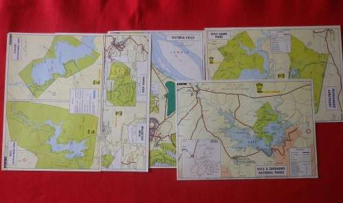 RHODESIA - LOT 5 X DOUBLE SIDED AREA MAPS BY "RHODESIA IS SUPER / SHELL"     (6147)