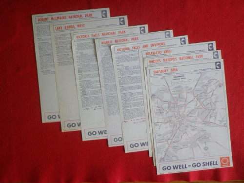 RHODESIA - LOT 8 X  AREA MAPS - NATIONAL PARKS + SALISBURY + BULAWAYO  - BY "SHELL"     (6148)