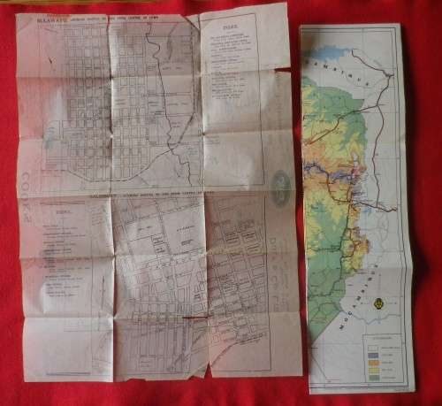 RHODESIA - AA ROAD MAP(55X50cm) + DULY'S STREET MAP OF BULAWAYO & SALISBURY    (3518)